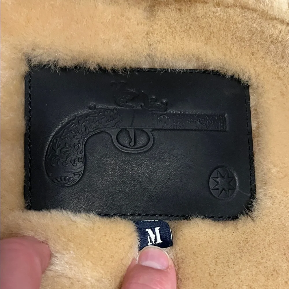 Freenote black denim Jacket with shearling Collar and interior - Picture 2 of 7